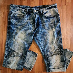 Buffalo David Bitton Max-x 34x30 Super Skinny Stretch Skinny Moto Jeans